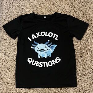 Black Kids T-Shirt with Axolotl Graphic